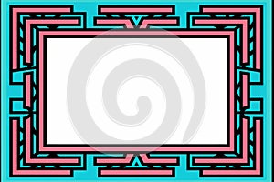 a square frame with pink and blue colors on a white background