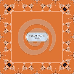 Square frame with vector Pattern in Russian and Ukrainian style