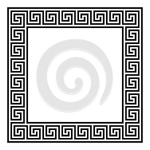 Square framed disconnected meander pattern made of seamless meanders