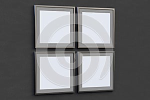 Square frames with blank poster