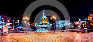 The square of the Freedom in the night Kiev.