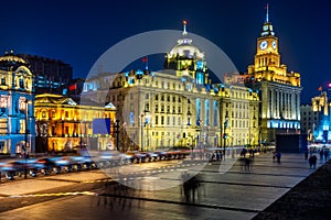 Square front of vintage architectures in Shanghai