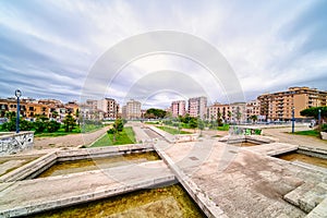 Square in front of the Zisa castle in Palermo