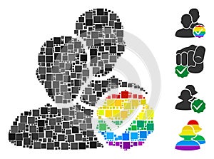 Square For Gays Only Icon Vector Mosaic