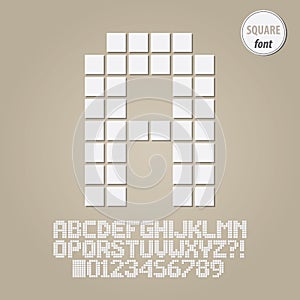 Square Geometric Alphabet and Digit Vector