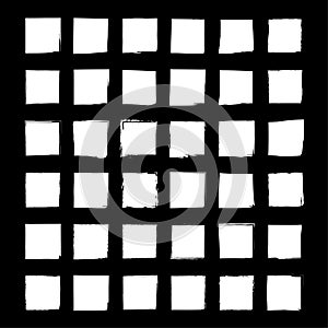 Square geometric pattern. Repeating block shape. Black white surface. Vector tiled element.