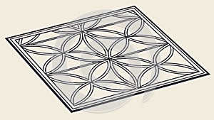 Square Geometric Tile Grid Pattern Vector, vector design Generative AI