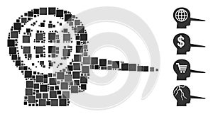 Square Global Liar Icon Vector Collage photo