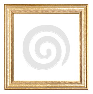 Square golden wooden picture frame