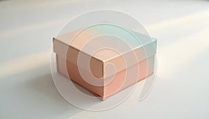 Square Gradient Peach and Blue Box on White Surface