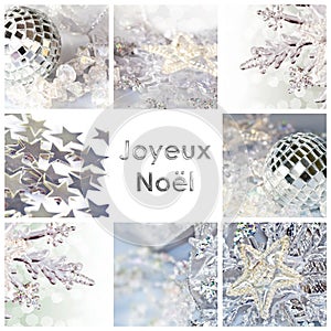 Square greeting card joyeux noel, meaning merry christmas in French photo