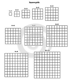 Square grid All sizes squares, grid texture background, vector illustration.
