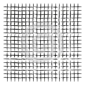 Square grid network. Mesh pattern design. Geometric lattice structure. Vector cell framework.