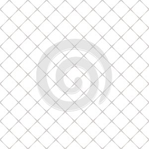 Square grid seamless pattern. Subtle white and gray linear geometric texture