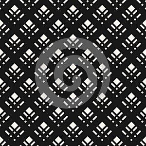 Square grid vector seamless pattern. Abstract black and white geometric texture