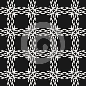 Square grid vector seamless pattern. Abstract monochrome texture with thin lines