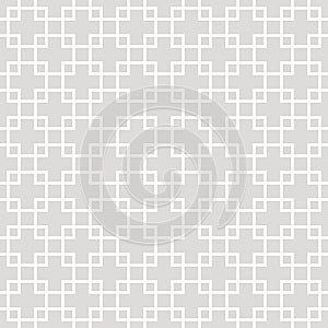 Square grid vector seamless pattern. Subtle gray minimal geometric texture, lines, tiles