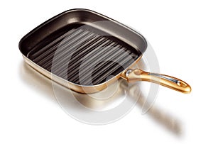 Square grill pan with clipping path