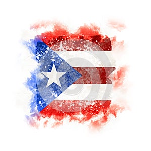 Square grunge flag of puerto rico