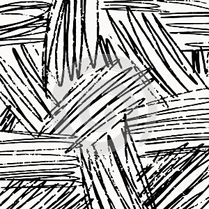 Square hand drawn pattern, pencil black chaotic hatching