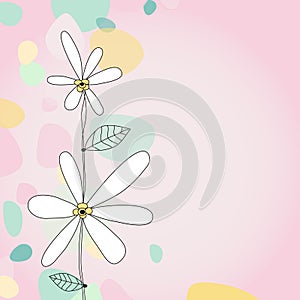 Square Hand-drawn Simple Floral Illustration