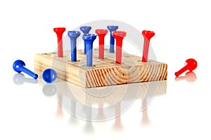 Square 9-hole Pegboard Game