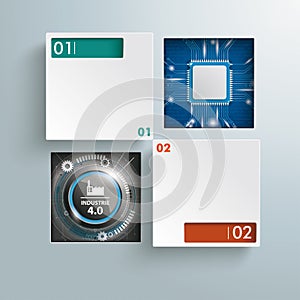 Square Holes Microchip Industrie 4.0 Infographic