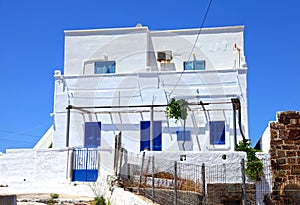 The traditional village of Megalochori in Santorini, Greece