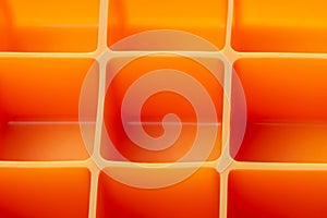 Square icecubes silicon form macro orange color