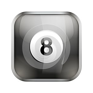 Square icon for billiard app or games