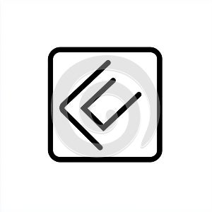 Square Icon Left Arrow in Box UI Element Web Design App Interface