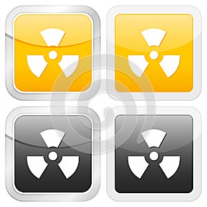 Square icon radiation sign