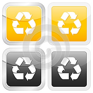 Square icon recycle symbol