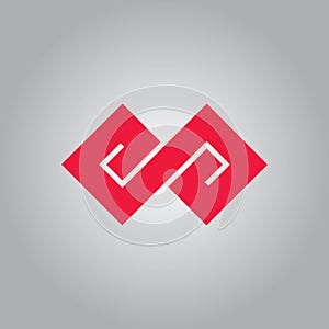 Square infinity line logo vector