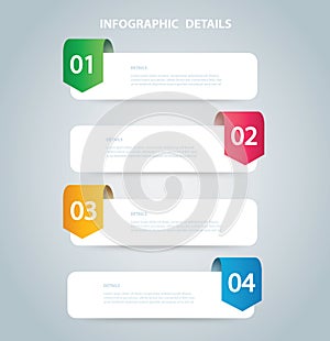 Square info graphic Vector template with 4 options. Can be used for web, diagram, graph, presentation, chart, report, step by step