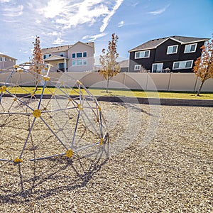 Square Kids climbing dome in an urban playground