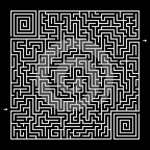 Square labyrinth on a black background