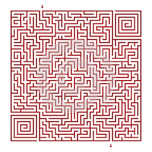 Square labyrinth on a white background