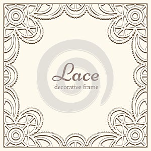 Square lace frame