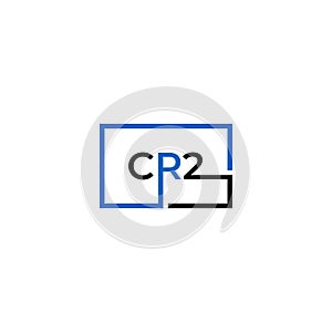 Square Letter CR2 Monogram Logo Design Vector