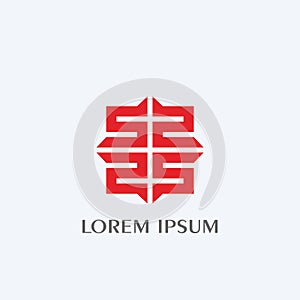 Square letter s logo vector graphic design.