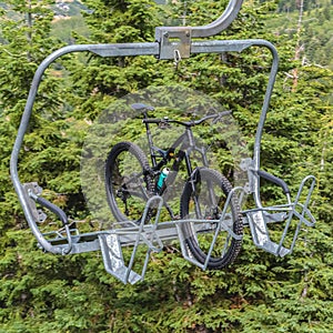 Square Lift accessed mountain biking with bikes on chairlifts in Park City in summer