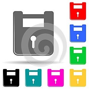 square lock multi color style icon. Simple glyph, flat vector of lock and keys icons for ui and ux, website or mobile application