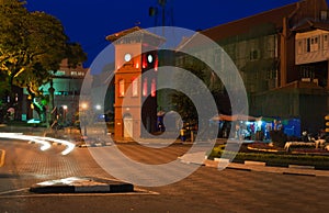 Square in Malacca at night