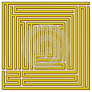 Square maze 21x21 Yellow with shadow