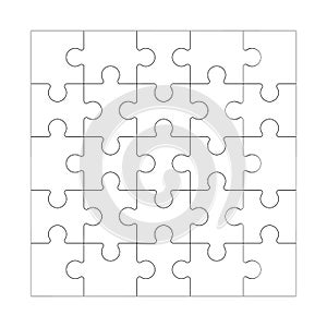 Square maze grid template Jigsaw puzzle 25 pieces thinking game and 5x5 jigsaws detail