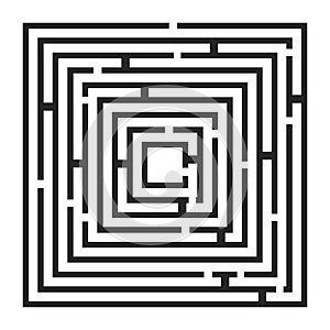 Square maze, labirynth vector symbol icon design.