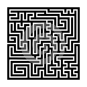 Square maze labyrinth. Black thick outline. Vector illustration. photo