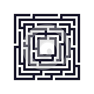 Square maze, labyrinth icon. Business concept.