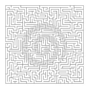 Square maze, puzzle on beige background